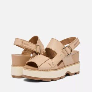 NWT SOREL JOANIE IV Women's Sandal Wedge - Honest Beige, Gum 2